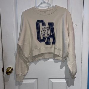 cropped crew neck